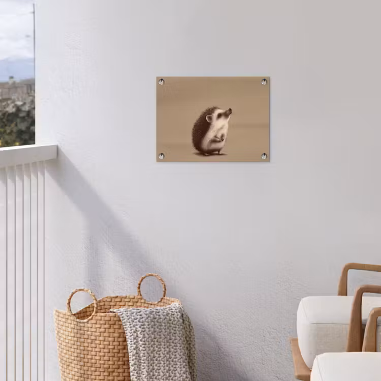 Egel - Snuitje - Bruin - Stekels tuinposter los doek klein -sfeer8