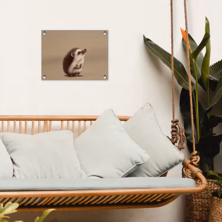 Egel - Snuitje - Bruin - Stekels tuinposter los doek klein -sfeer7