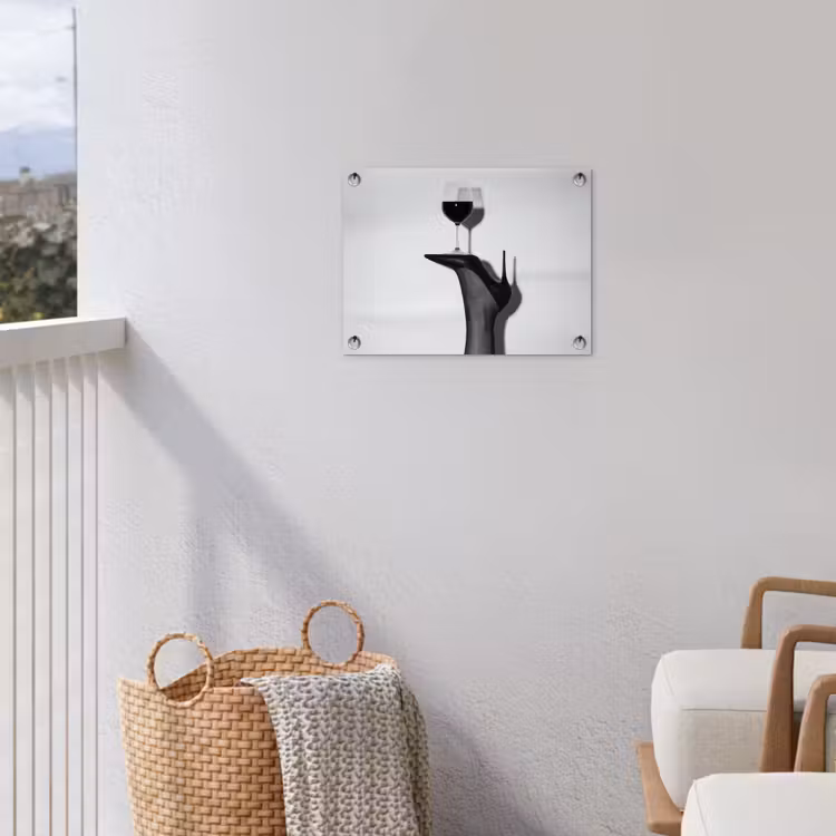 Hak - Wijn - Minimalistisch - Zwart tuinposter los doek klein -sfeer8