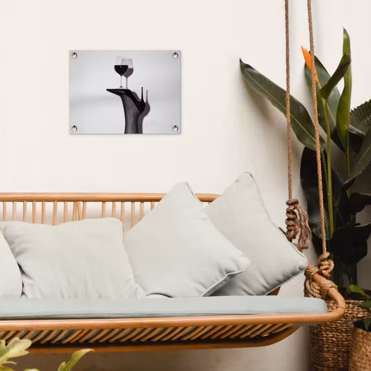 Hak - Wijn - Minimalistisch - Zwart tuinposter los doek klein -sfeer7