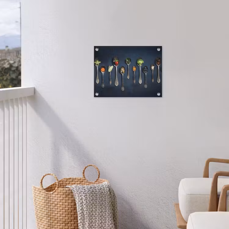 Kruiden - Lepel - Zilver - Specerijen - Industrieel tuinposter los doek klein -sfeer8