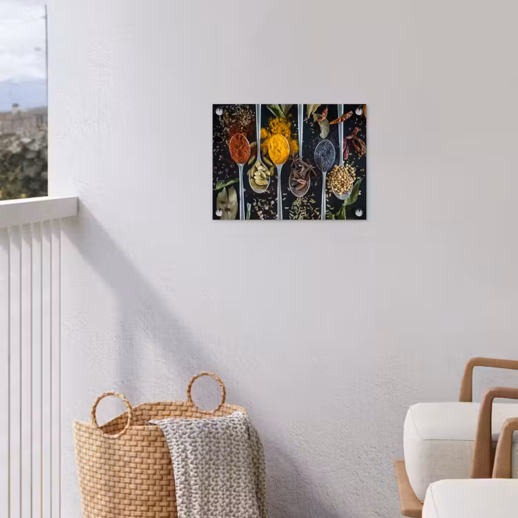Kruiden - Lepel - Specerijen - Zwart - Keuken tuinposter los doek klein -sfeer8