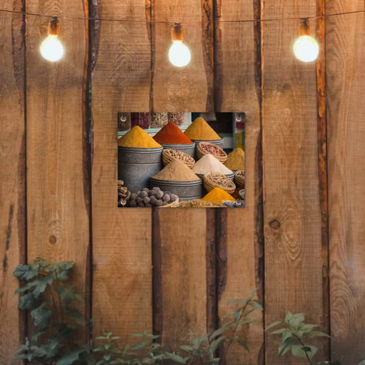 Kruiden - Ton - Specerijen - Geel - Bruin tuinposter los doek klein -sfeer1