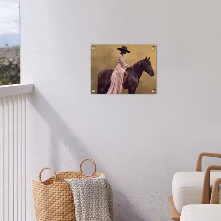 Paard - Klassiek - Oker tuinposter los doek klein -sfeer8