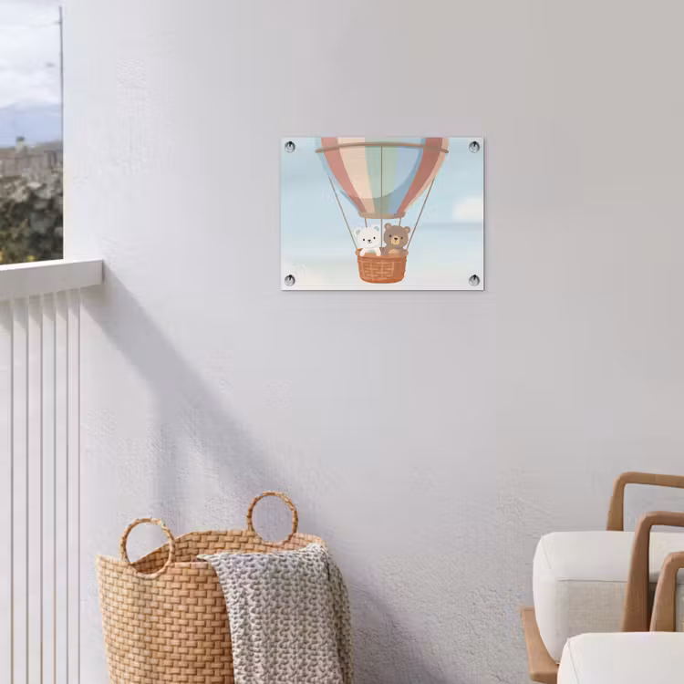Luchtballon - Beren - Pastel tuinposter los doek klein -sfeer8