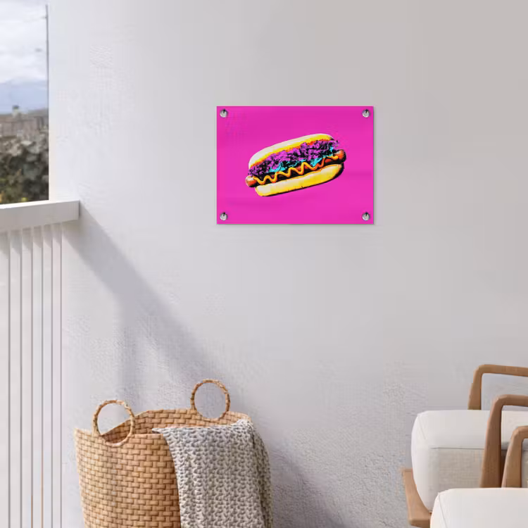 Hotdog - Roze - Retro tuinposter los doek klein -sfeer8