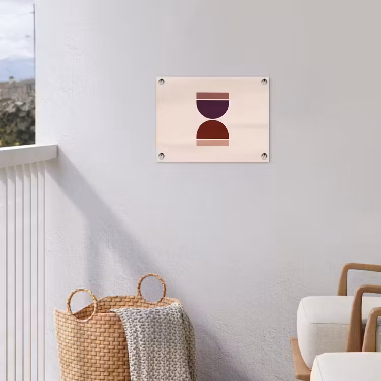 Zandloper - Symmetrisch - Rood - Paars tuinposter los doek klein -sfeer8