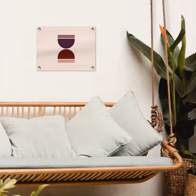 Zandloper - Symmetrisch - Rood - Paars tuinposter los doek klein -sfeer7