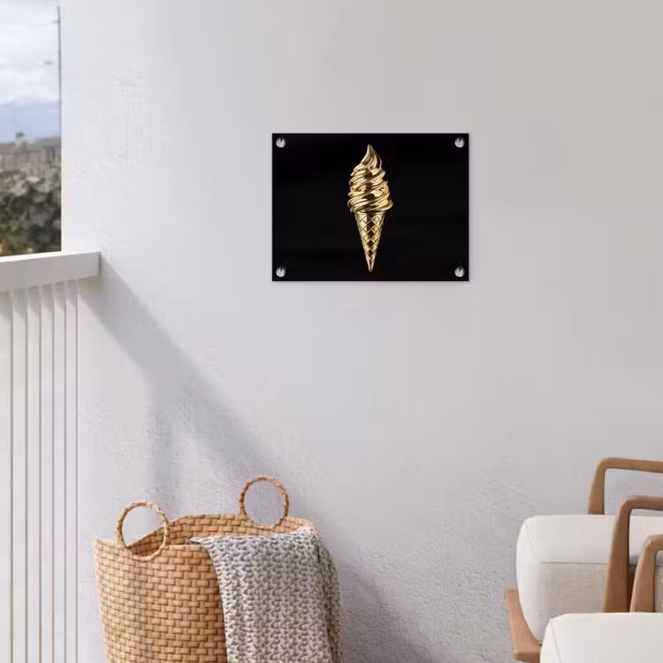 Ijs - Goud - Zwart - Eten tuinposter los doek klein -sfeer8