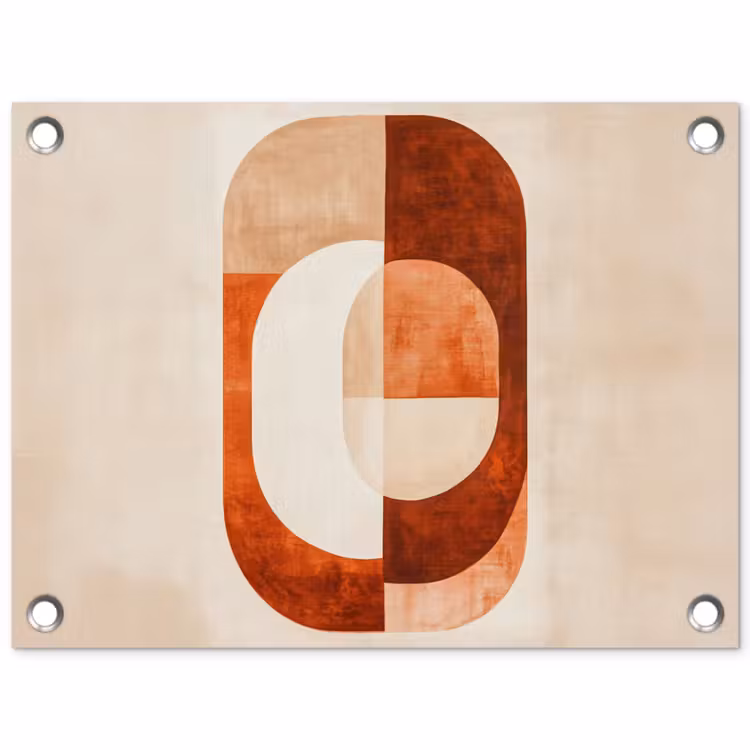 Illustratie - Abstract - Vormen - Rood tuinposter los doek klein -3d