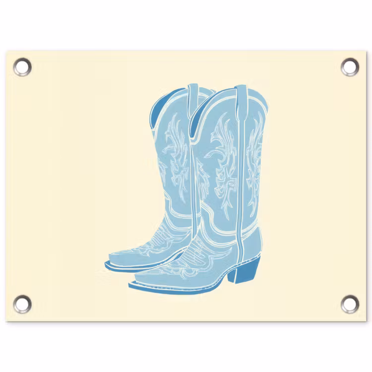 Illustratie - Cowboylaarzen - Patroon tuinposter los doek klein -3d