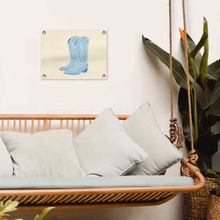 Illustratie - Cowboylaarzen - Patroon tuinposter los doek klein -sfeer7