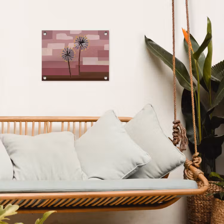 Illustratie - Bloemen - Vlakken - Abstract tuinposter los doek klein -sfeer7
