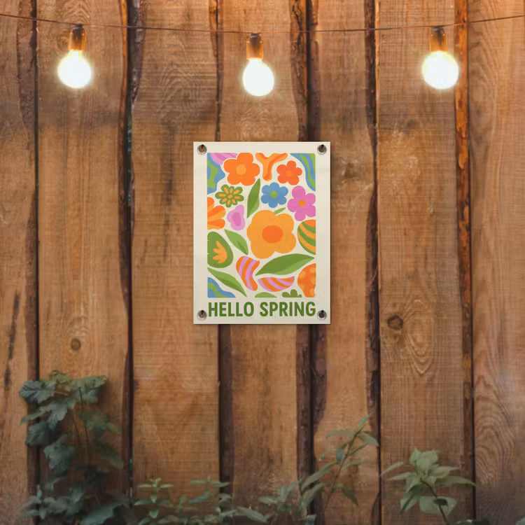 Illustratie - Bloemen - Quote - Kleurrijk tuinposter los doek klein -sfeer1