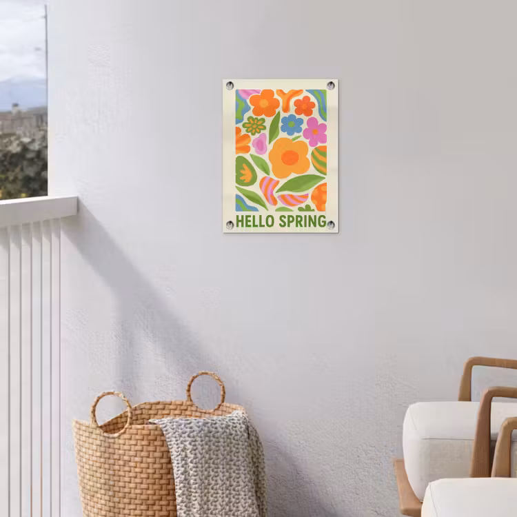 Illustratie - Bloemen - Quote - Kleurrijk tuinposter los doek klein -sfeer8