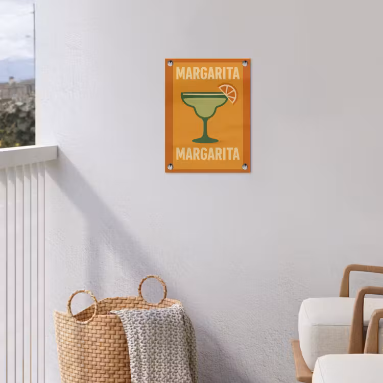 Illustratie - Margarita - Sinaasappelschijf - Oranje tuinposter los doek klein -sfeer8