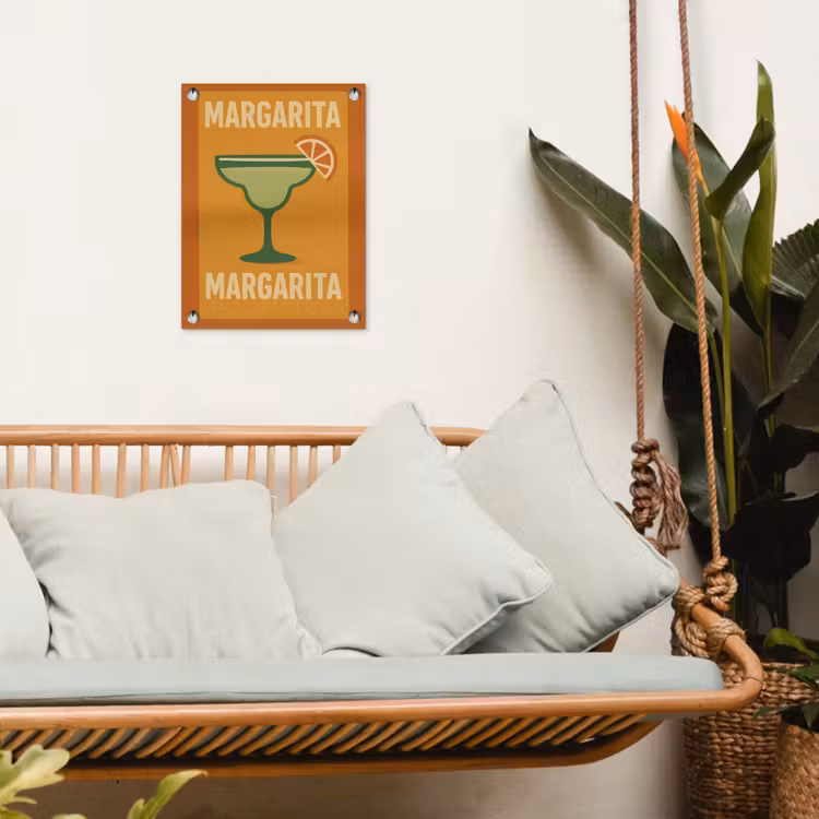 Illustratie - Margarita - Sinaasappelschijf - Oranje tuinposter los doek klein -sfeer7