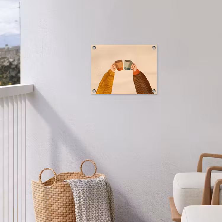 Illustratie - Mokken - Proosten - Bruin tuinposter los doek klein -sfeer8