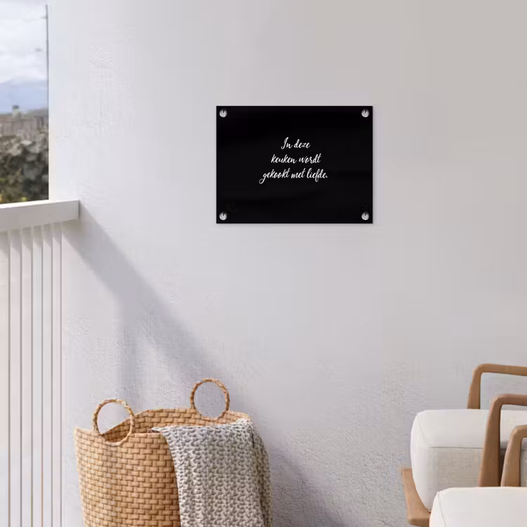 In deze keuken wordt gekookt met liefde - Koken - Spreuken - Quotes - Liefde tuinposter los doek klein -sfeer8
