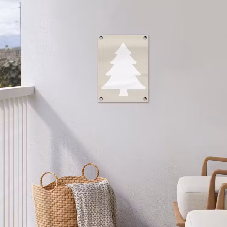 Japandi - Kerstboom - Beige - Kerstversiering tuinposter los doek klein -sfeer8
