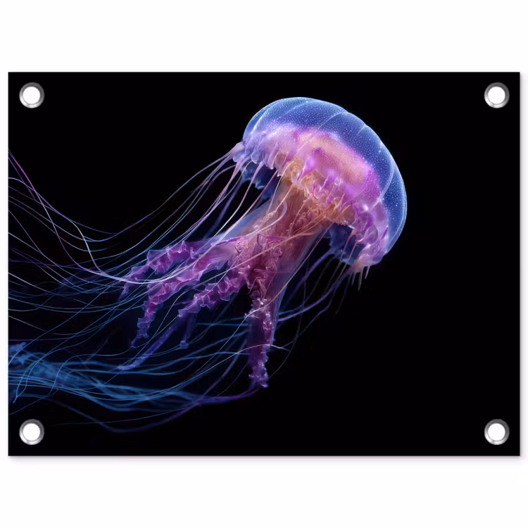Kwal - Doorzichtig - Roze - Tentakels tuinposter los doek klein -3d