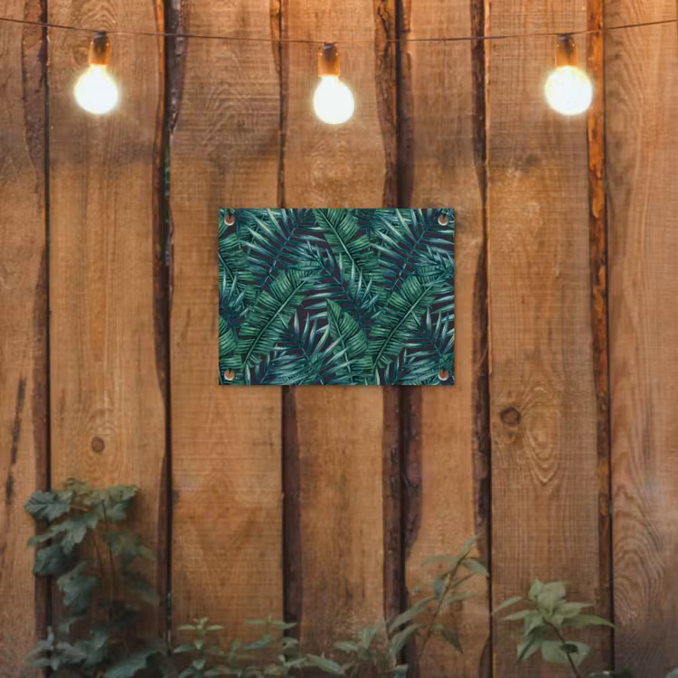 Jungle - Bladeren - Tropical tuinposter los doek klein -sfeer1