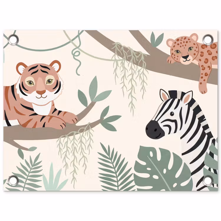 Jungle - Rustiek - Pastel tuinposter los doek klein -3d