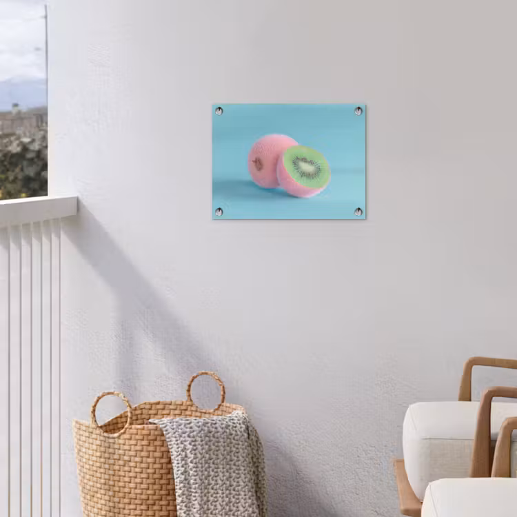 Kiwi - Blauw - Surrealistisch tuinposter los doek klein -sfeer8