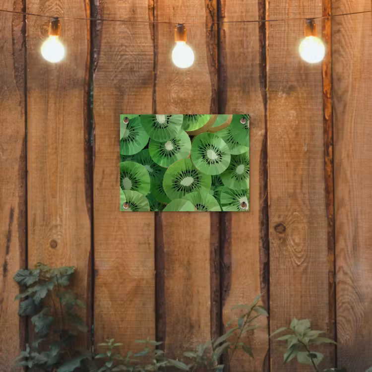 Kiwi - Groen - Pitten tuinposter los doek klein -sfeer1