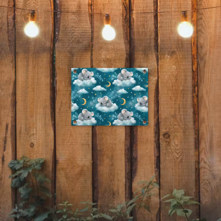 Koala's - Betoverend - Blauw tuinposter los doek klein 239 -sfeer1
