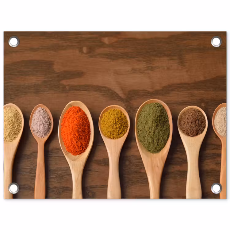 Pollepel - Kruiden - Eten - Specerijen - Tafel tuinposter los doek klein -3d