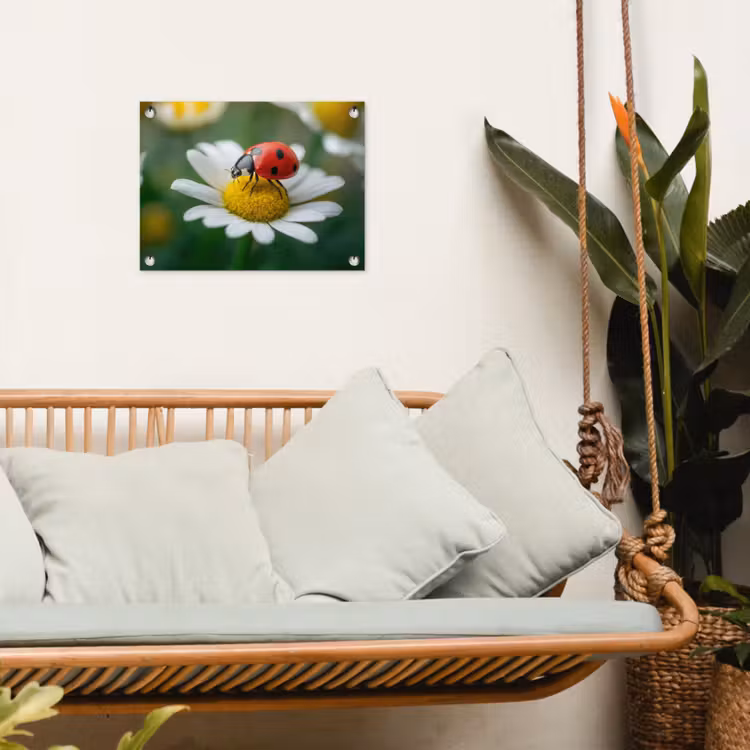 Lieveheersbeestje - Rood - Margriet tuinposter los doek klein -sfeer7