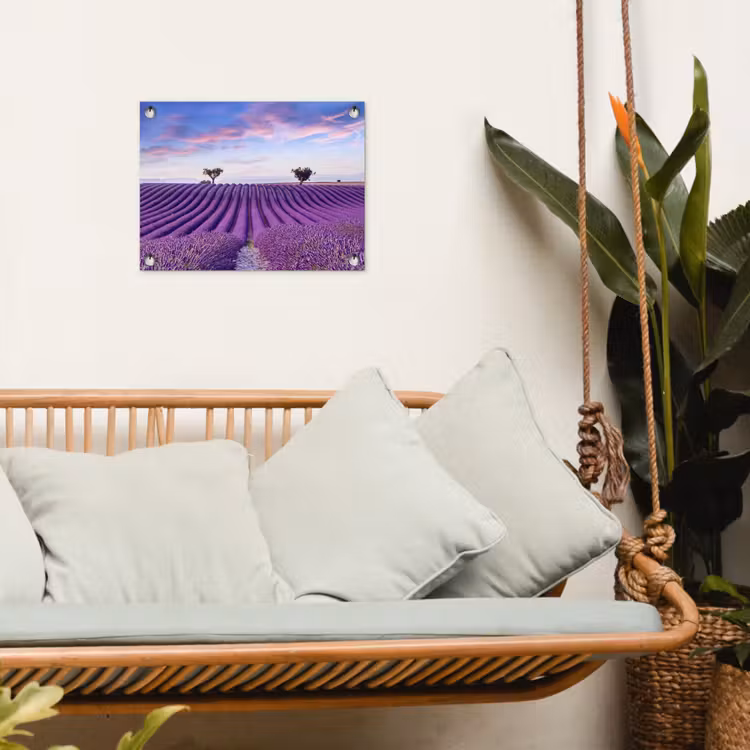 Lavendel - Natuur - Paars - Bomen - Bloemen tuinposter los doek klein -sfeer7