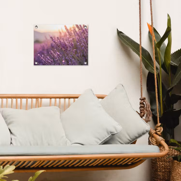 Lavendel - Paars - Zonlicht tuinposter los doek klein -sfeer7