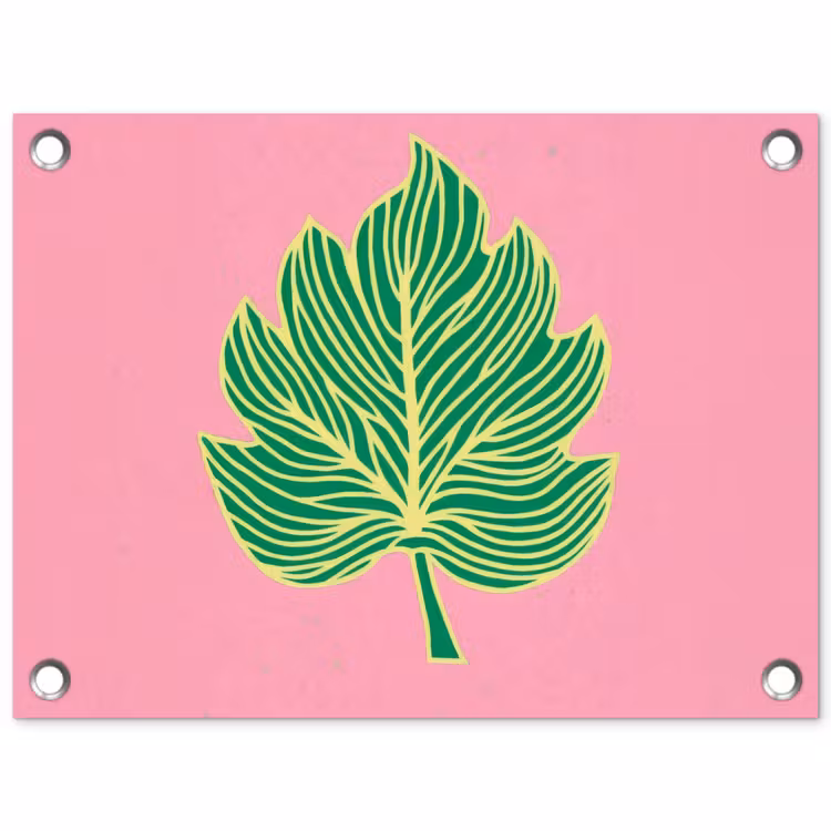 Blad - Groen - Illustratie - Minimalistisch tuinposter los doek klein -3d