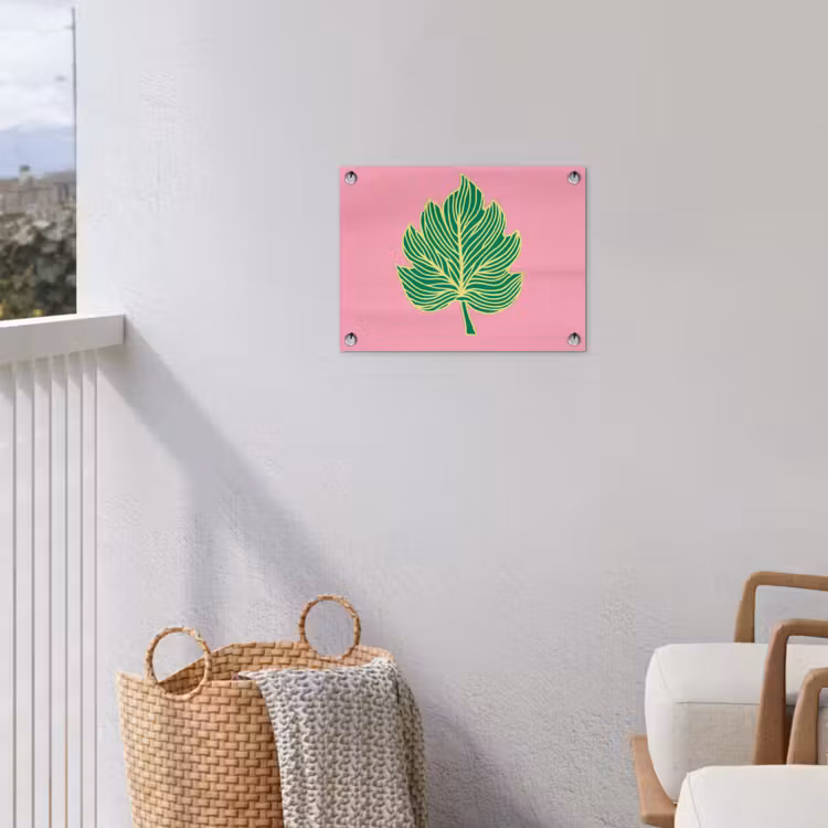 Blad - Groen - Illustratie - Minimalistisch tuinposter los doek klein -sfeer8