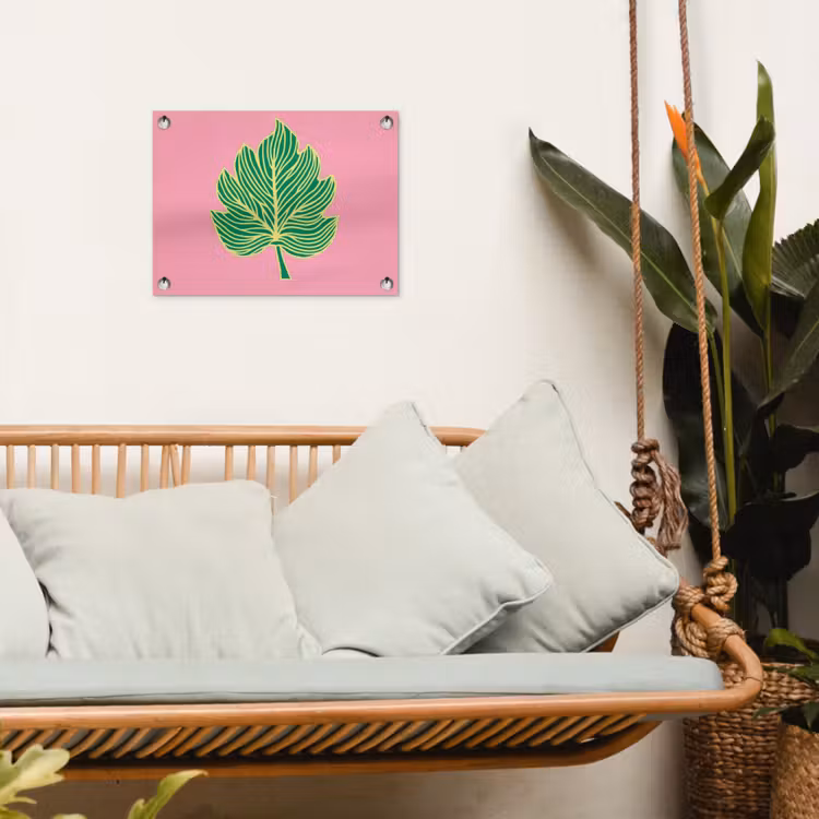 Blad - Groen - Illustratie - Minimalistisch tuinposter los doek klein -sfeer7