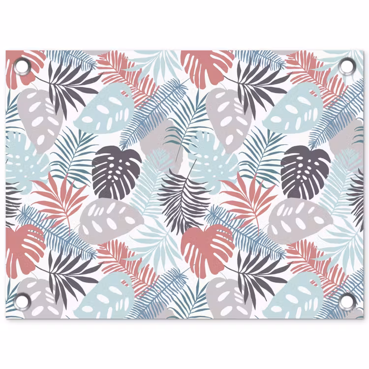 Bladeren - Jungle - Pastel - Tropisch tuinposter los doek klein -3d