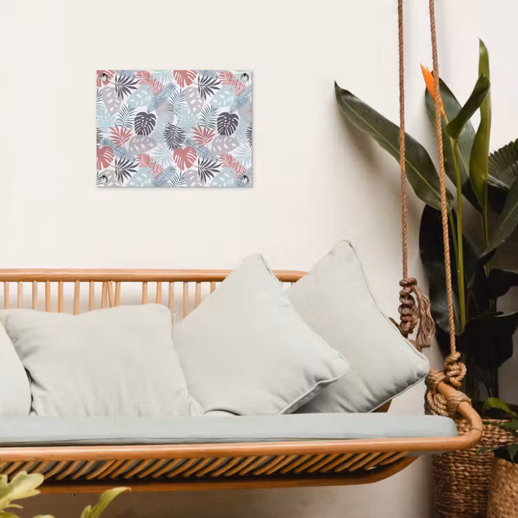 Bladeren - Jungle - Pastel - Tropisch tuinposter los doek klein -sfeer7