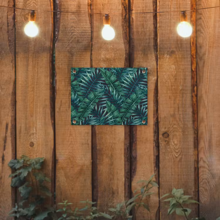 Bladeren - Inductie beschermer - Jungle - Tropical tuinposter los doek klein -sfeer1