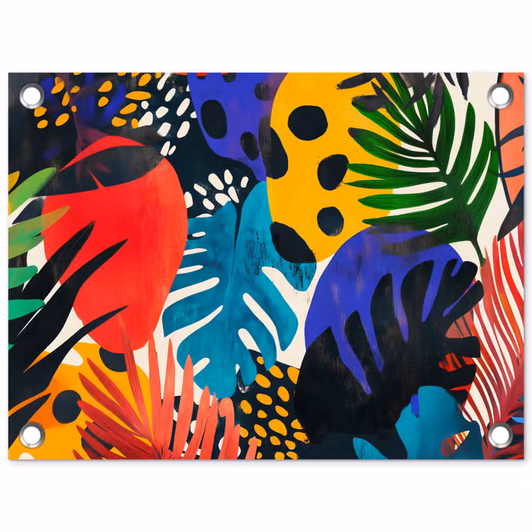 Bladeren - Vormen - Abstract - Kleurrijk tuinposter los doek klein -3d