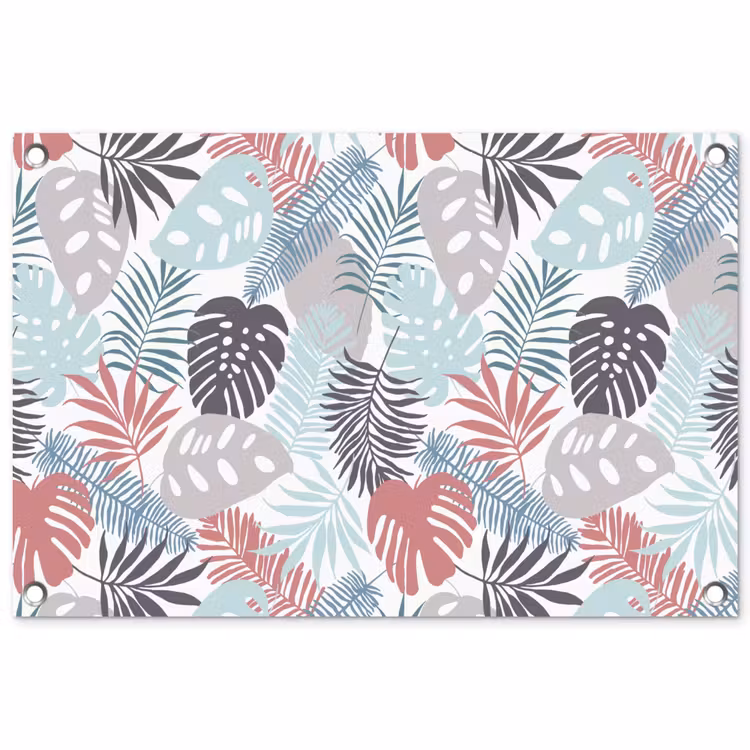 Bladeren - Tropical - Pastel - Jungle tuinposter los doek klein -3d