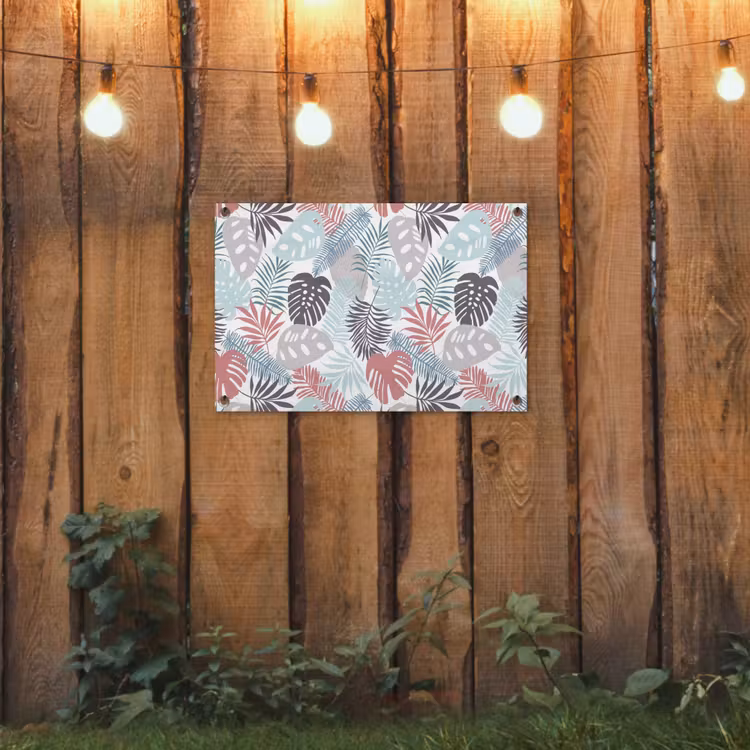 Bladeren - Tropical - Pastel - Jungle tuinposter los doek klein -sfeer1