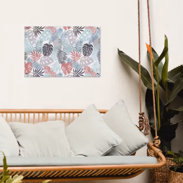 Bladeren - Tropical - Pastel - Jungle tuinposter los doek klein -sfeer7