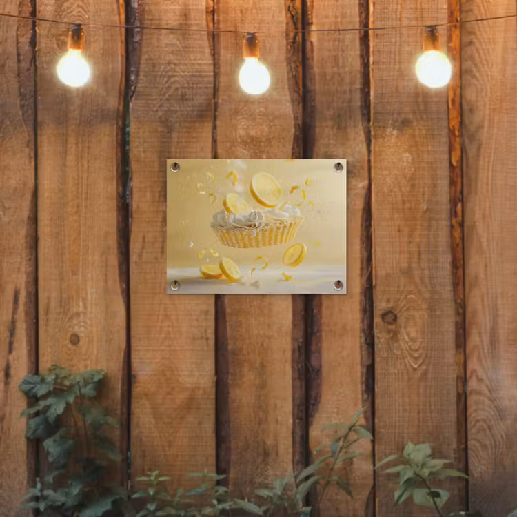 Citroen - Taart - Eten - Geel tuinposter los doek klein -sfeer1
