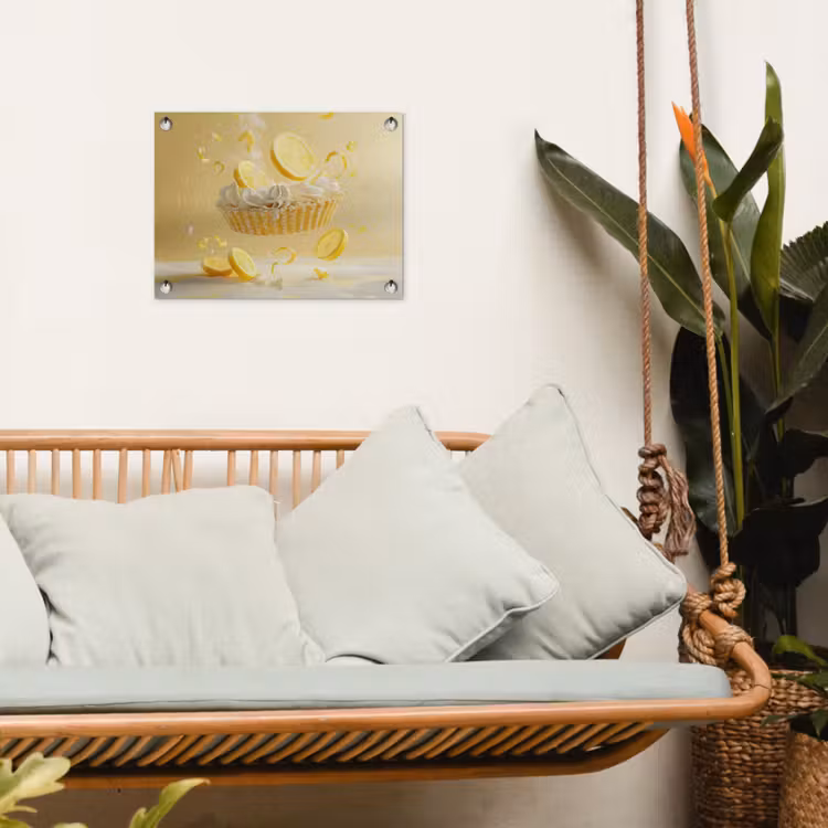 Citroen - Taart - Eten - Geel tuinposter los doek klein -sfeer7