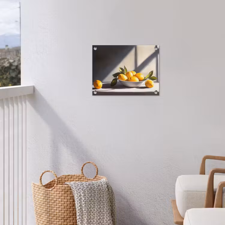 Citroenen - Stilleven - Geel tuinposter los doek klein -sfeer8