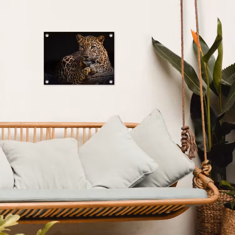 Luipaard in rust tuinposter los doek klein -sfeer7