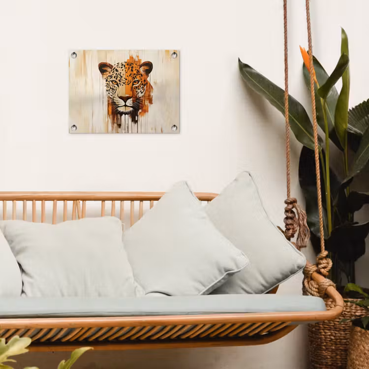 Luipaard - Symmetrisch - Strepen tuinposter los doek klein -sfeer7