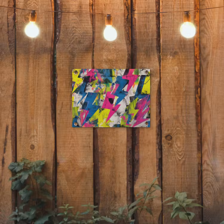 Bliksemschichten - Patroon - Marmer - Kleuren tuinposter los doek klein -sfeer1